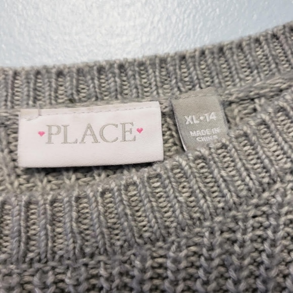 Children's Place Knit Gray Sweater Size XL (14) - Picture 3 of 3